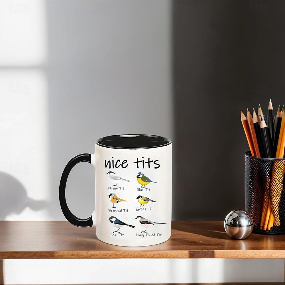 bella tazza di uccello con tette - divertente tazza di caffè per birdwatcher: tazza di caffè con linguaggio di uccelli, regalo di compleanno per donne, uomini e amanti degli uccelli - capacità di 11 del 2025 a $16.99 –P4