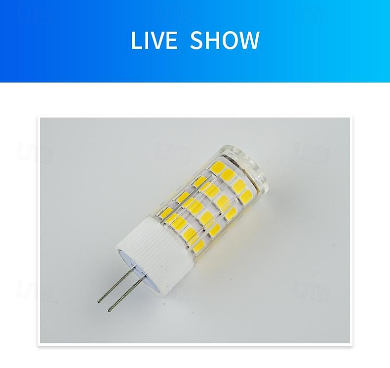 6шт G4 светодиодные двухконтактные лампы 240люмен 5Вт 52светодиодные бусины smd 2835 теплый белый белый 220В 2026 - $11.99 –P7