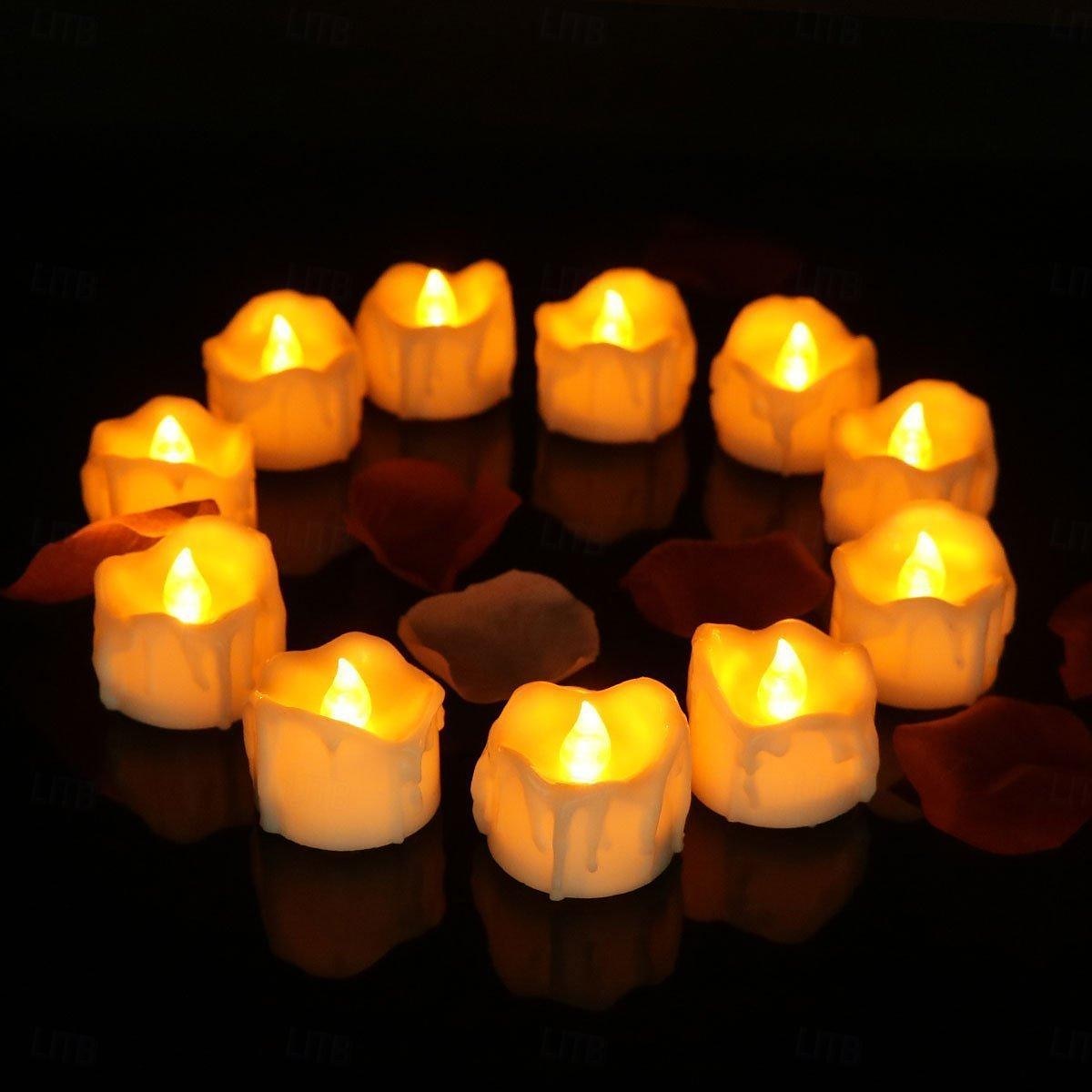 12st svarta led värmeljus halloween nattlampor levande ljus utomhus inomhus trädgård halloween inredning halloween elektriska ljus batteridrivna halloween lyktor semester fest dekorationer 2025 - $20.99 –P12