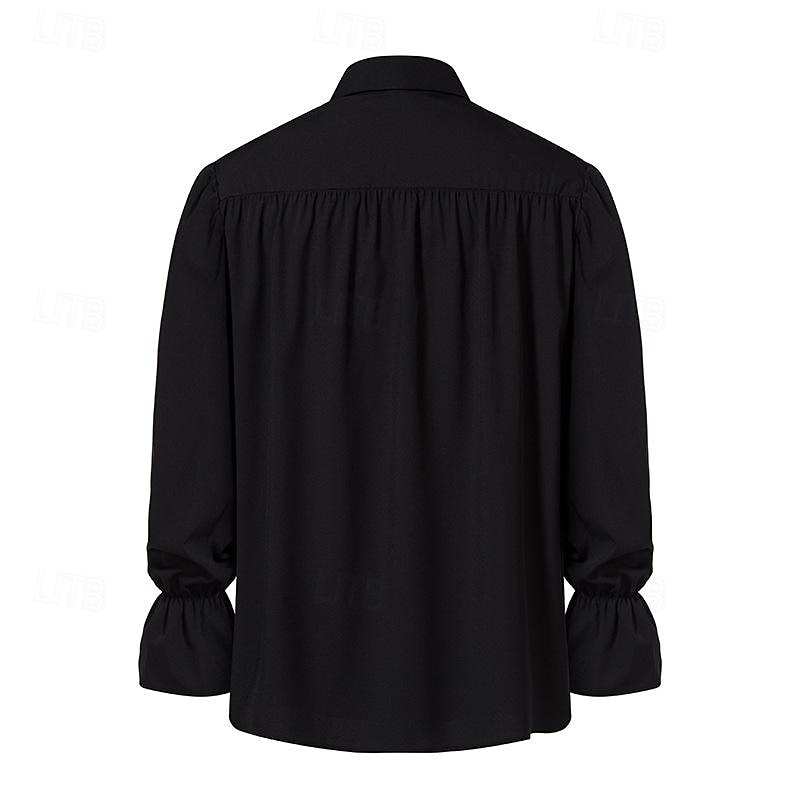 Punk og gotisk Kostymer i middelalderstil Renessanse Bluse / Skjorte Pirat Knekt Helfarge Kostyme Herre Pirat fantasi Royal Maskerade Ytelse Fest Maskerade Voksne Trøye 2026 - $12.49 –P10