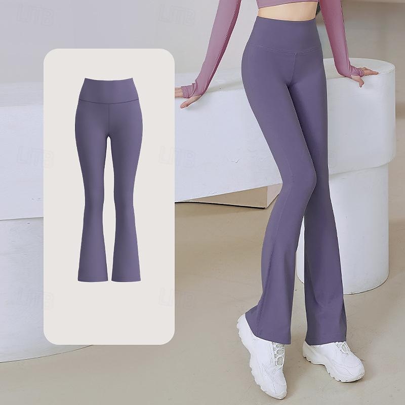 Dam Yogabyxor Utsvängda byxben Elastiskt midjeband Hög midja Yoga Gymträning Pilates Trikåer Mörkgrå Svart Blå sporter Sportkläder Elastisk Smal 2025 - $16.49 –P11