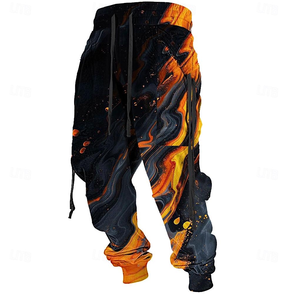 Herr Grafisk Joggingbyxor Joggare Långbyxor Medium Midja Ledigt Utomhus Sidfickor 3D-utskrift Höst vinter 3D-tryck Svart 2025 - $25.99 –P1