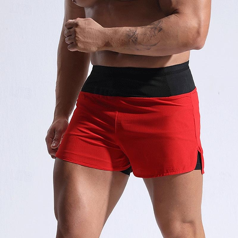 Men's Sweat Shorts Shorts Summer Shorts Pocket Drawstring Elastic Waist Plain Comfort Short Sports Outdoor Daily Going out Fashion Casual Black Red Micro-elastic 2025 - $23.99 –P10