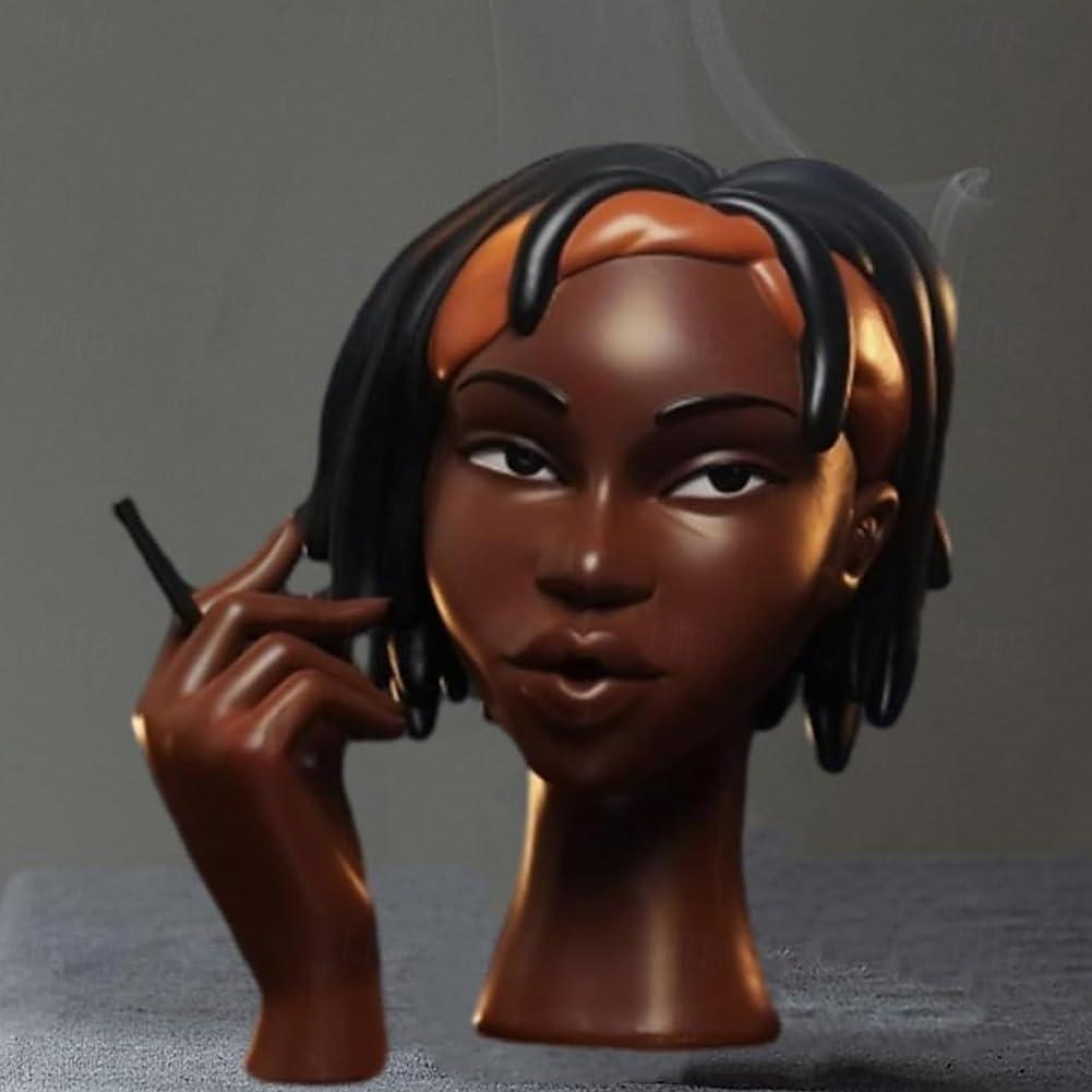 Head Incense Burner Black Woman, Black Lady Head Scents Burner Black Women Head, Head Incense Burner Black Woman,Headscents Incense Holder for Various Environments 2025 - $27.99 –P9
