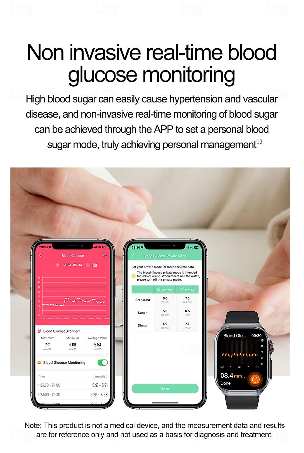 iMosi ET585 Slimme horloge 2.04 inch(es) Smart horloge Bluetooth ECG + PPG Temperatuurbewaking Stappenteller Compatibel met: Android iOS Dames Heren Handsfree bellen Waterbestendig Mediabediening IP68 2025 - $74.99 –P13