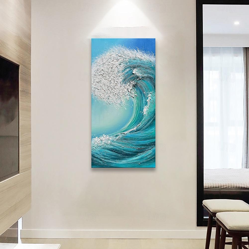 Handmade Oil Painting Canvas Wall Art Decoration Modern Abstract Texture Sea Wave Landscape for Home Decor Rolled Frameless Unstretched Painting 2025 - $58.99 –P2