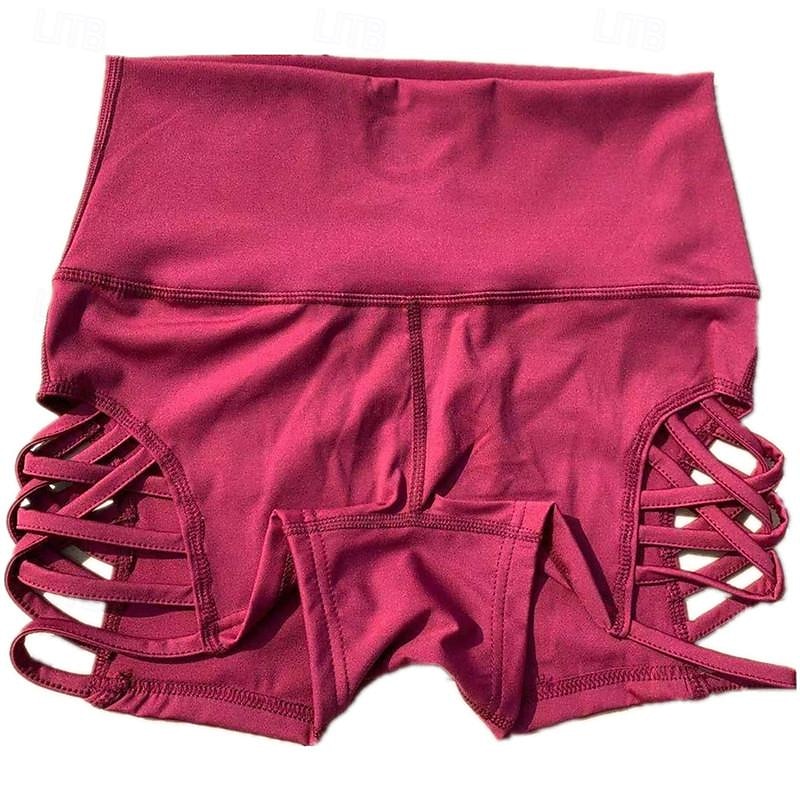 Pentru femei Pantaloni Sport de Sală Pantaloni scurți de yoga Pantaloni scurți de antrenament Eliminat Talie Înaltă Yoga Gimnastică antrenament Pilates Pantaloni scurți Negru Vișiniu Albastru Închis 2025 - $20.99 –P19