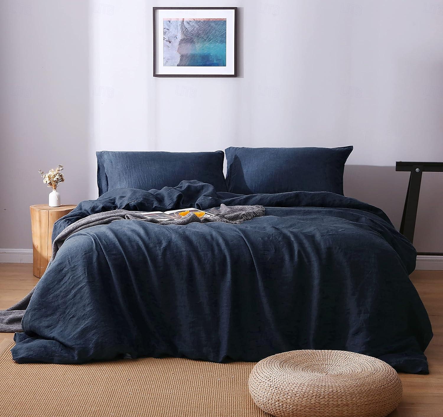 Cotton Duvet Cover 100% Linen Coconut White Duvet Cover Queen Size, Soft and Breathable Queen Duvet Cover Set for All Season 2025 - $50.99 –P10