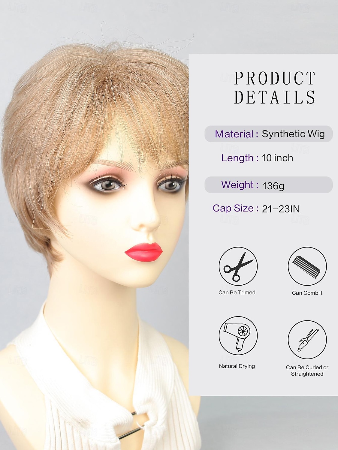Synthetische pruiken Natuurlijk recht Korte bob Zijdeel Pruik 25.4 cm Lichtgoud Synthetisch haar Dames Meerkleurig 2025 - $18.49 –P7