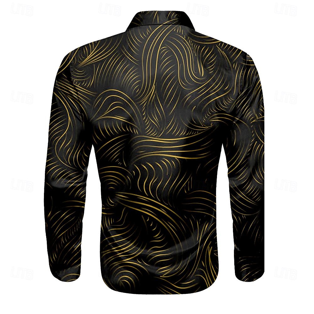 Hombre Camisa Camisa de raso Camisa para Vestido Abotonar la camisa A Rayas Negro Amarillo Rojo Azul Piscina Manga Larga Cuello Vuelto Verano Primavera Ropa Abotonar 2025 - $27.99 –P5