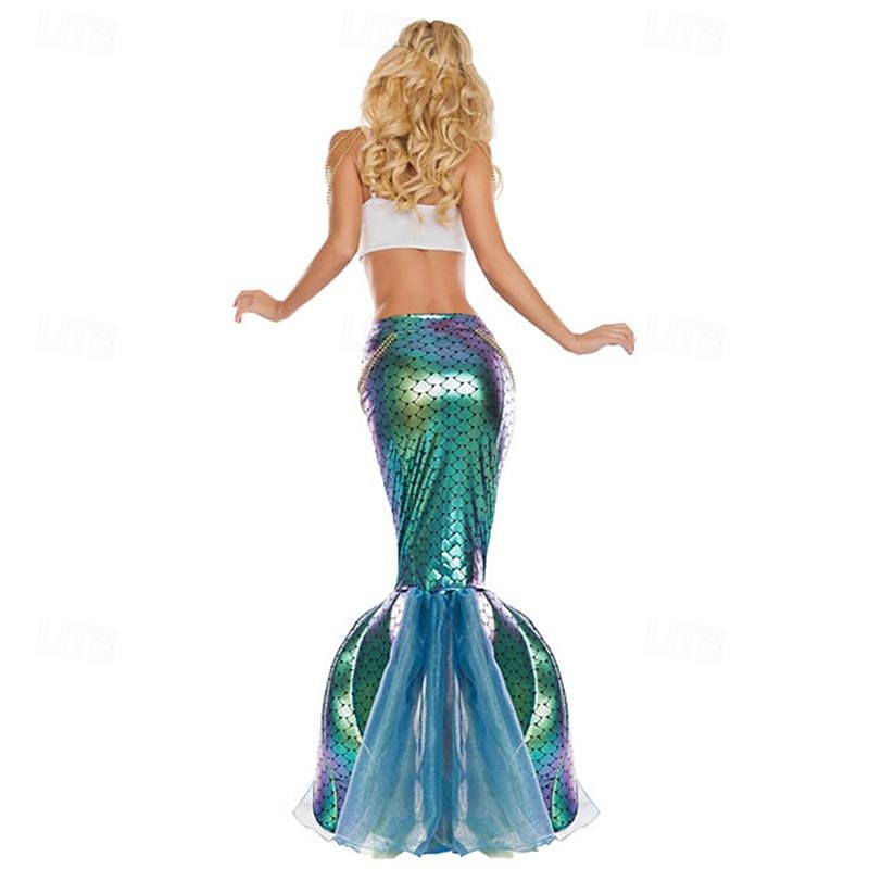 Dress Cosplay Costume Outfits Mermaid Mermaid and Trumpet Gown Slip Cosplay Costume Adults' Women's Masquerade Mardi Gras Party Performance Dress Up 2026 - $44.99 –P3
