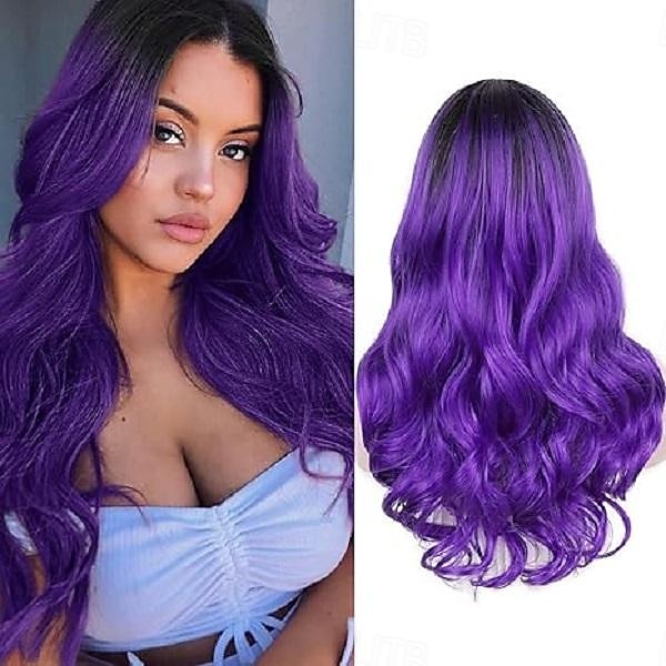 Perruques longues ondulées longue perruque bouclée pour femmes partie centrale look naturel cheveux synthétiques Halloween cosplay soirée de 2025 ? $18.99 –P3