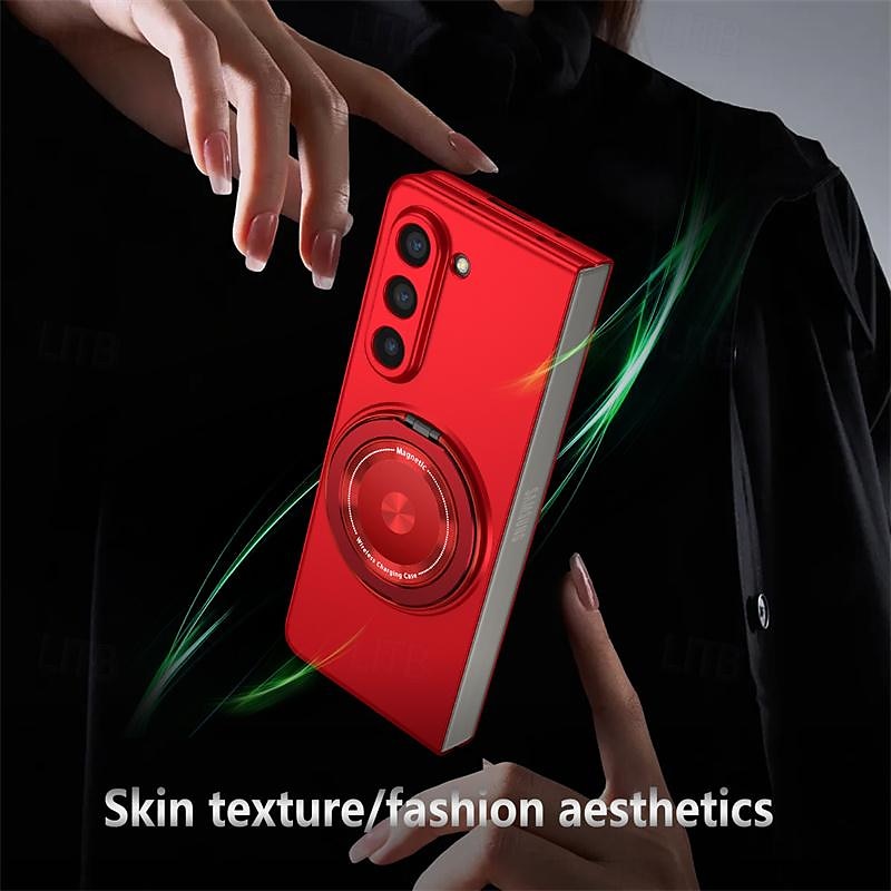 Phone Case For Samsung Galaxy Z Fold 7 Z Fold 6 Z Fold 5 Magnetic Adsorption with Stand Holder Support Wireless Charging Shockproof PC 2025 - $20.99 –P8