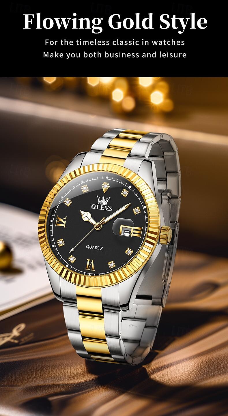 OLEVS Men Quartz Watch Fashion Business Wristwatch Luminous Calendar Waterproof Decoration Steel Watch 2025 - $27.99 –P4