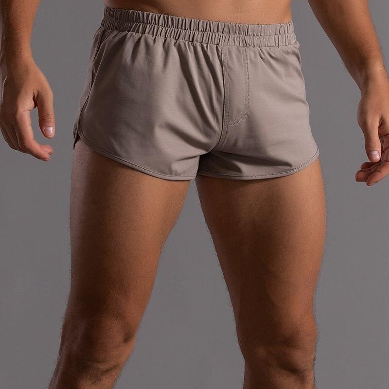 Herr Rosa shorts Atletiska shorts Casual shorts Elastisk midja Ensfärgat Komfort Andningsfunktion Kort Utomhussport Dagligen Badning Stylish Ledig / Sportig Svart Vit Microelastisk 2025 - $24.99 -P5