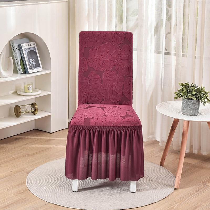 stolsöverdrag med kjolfåll elegant och snygg design mjukt och slitstarkt tyg perfekt för matsal eller speciella tillfällen ger fullt stolskydd lätt att installera och maskintvättbar 2025 - $19.49 –P6