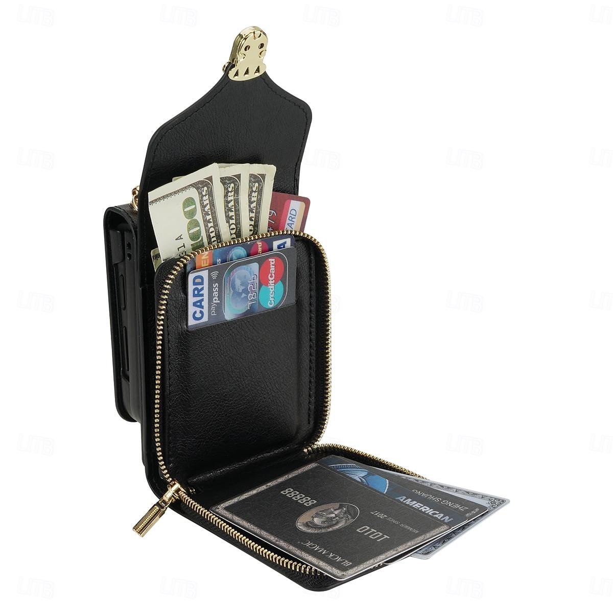telefon Maska Pentru Samsung Galaxy Z Flip 7 Z Flip 6 Z Flip 5 Z Flip 4 Z Flip 3 Capac Spate Fermoar cu Lanyard Loc pentru card Retro TPU PU piele 2025 - $32.99 –P7