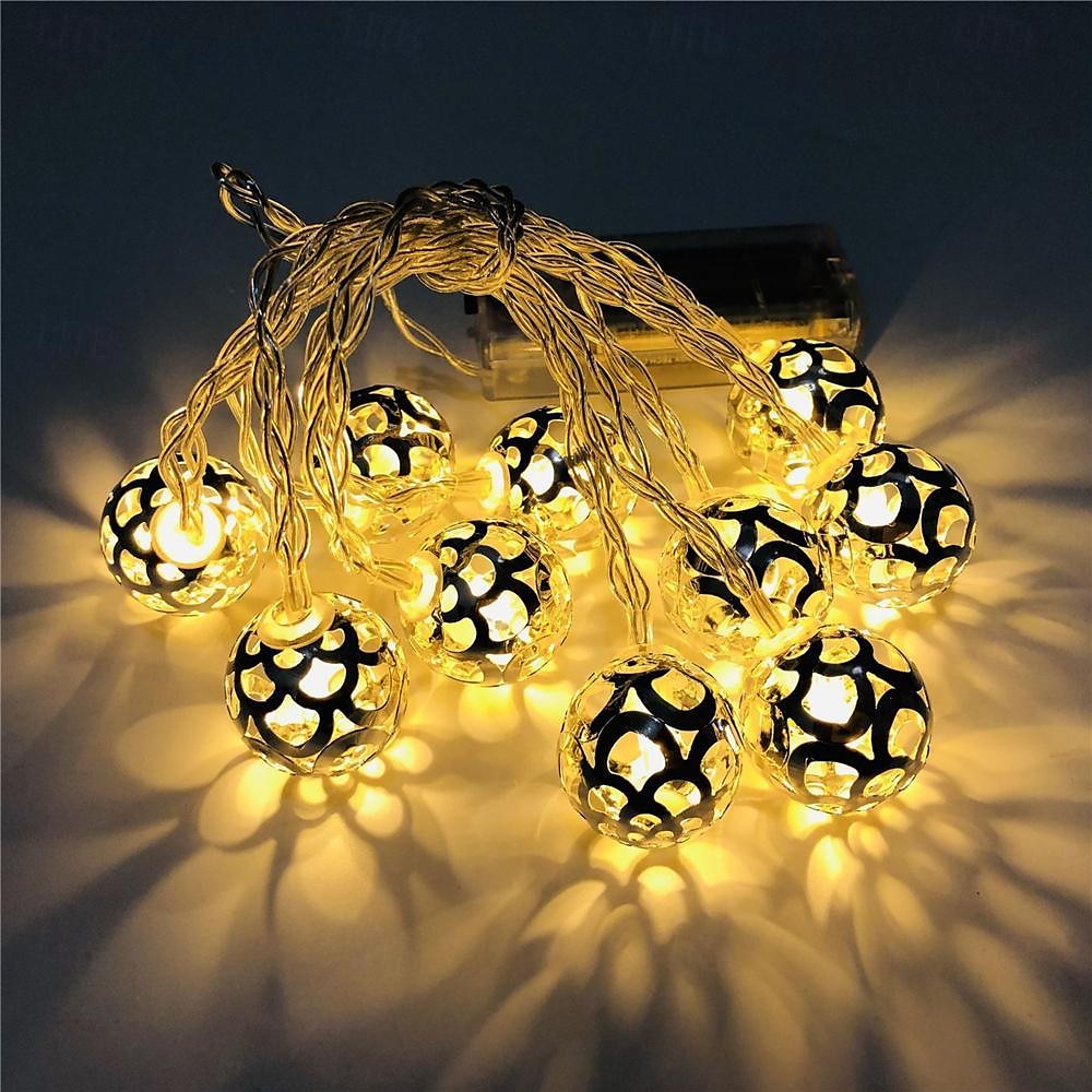 elegant bryllupsmottak fest led marokkansk mønster ball string lys, juledekorativt nattlys for julefestival, bryllup, fest og gårdsplass 1 stk. 2025 - $14.49 –P6