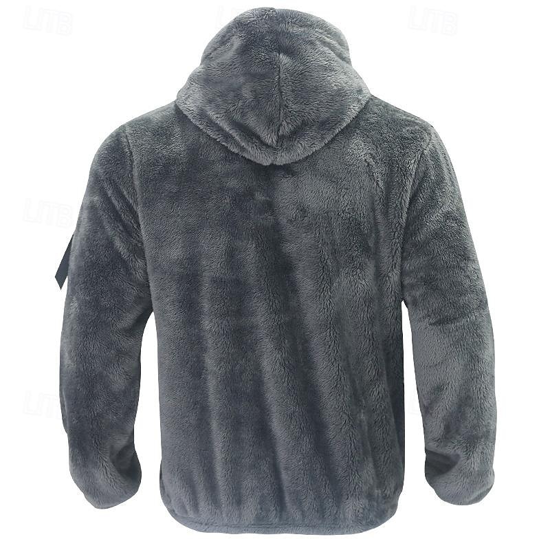 Homens Jaqueta de Inverno Jaqueta polar polar Jaqueta casual Diário Férias Térmico / Quente Bolsos Outono & inverno Tecido Moda Roupa de rua Com Capuz Padrão Preto Azul Marinha cáqui Cinzento Escuro de 2025 por $39.99 –P17