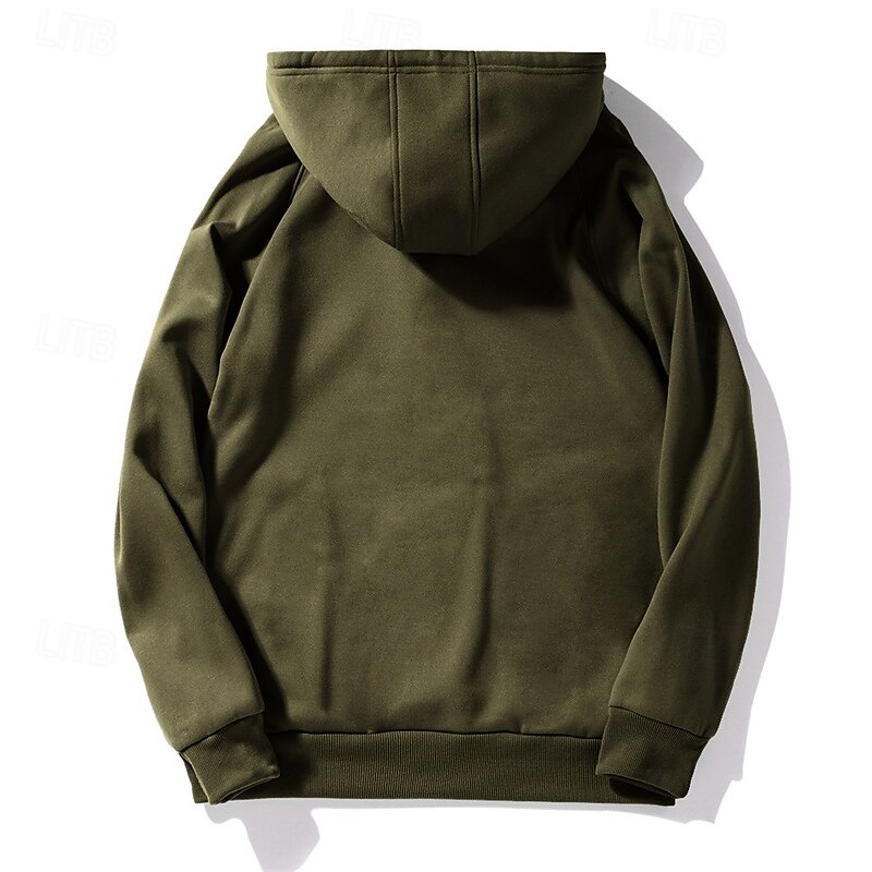 Per uomo Felpa con cappuccio Felpa con cappuccio e cerniera a un quarto Felpa con cappuccio in pile Nero Verde militare Cachi Con cappuccio Liscio Tasche Sportivo Giornaliero Per eventi Streetwear del 2025 a $28.99 –P3
