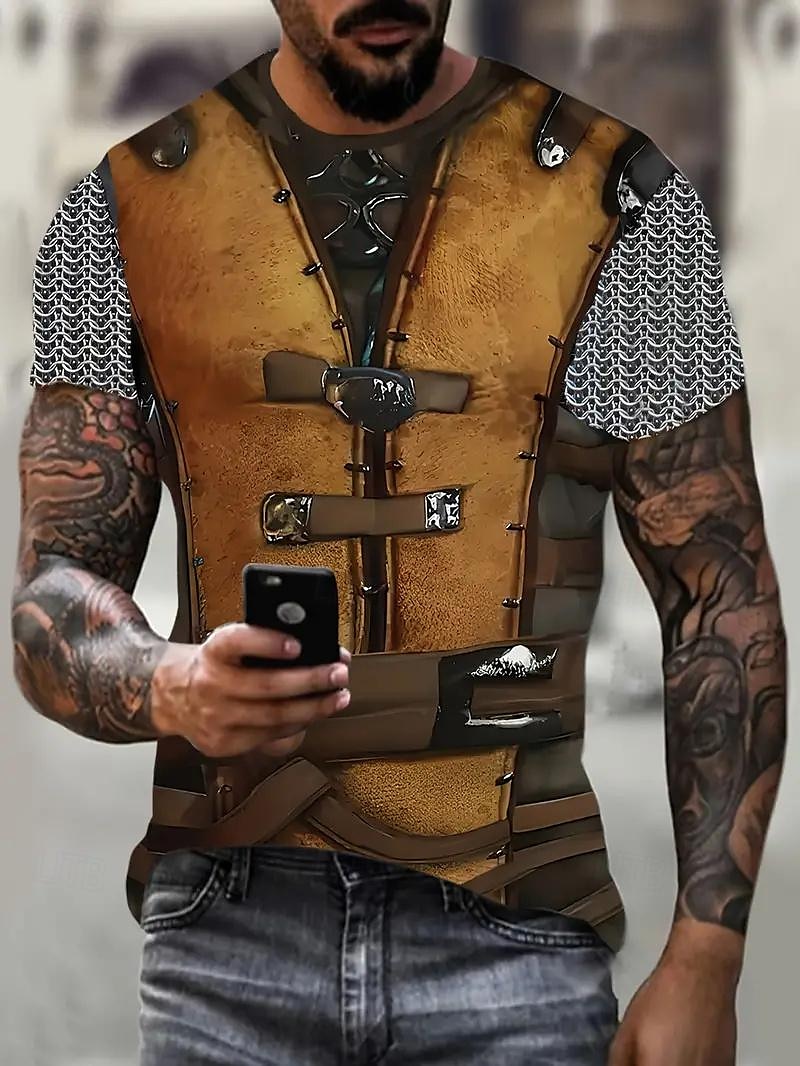 2025年 テンプル騎士団 ウォリアーズ Ｔシャツ(21) プリント 3D グラフィック柄 用途 男性用 成人 カーニバル マスカレード 3Dプリント カジュアル／普段着  コレクション – $16.99 –P4