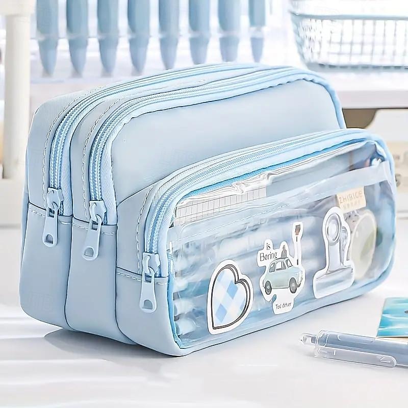 Transparent Pen Bag Large Capacity Simple High Appearance Level Pencil Case Creative Multi-functional Middle School Student Pen Bag 2025 - $23.99 –P4