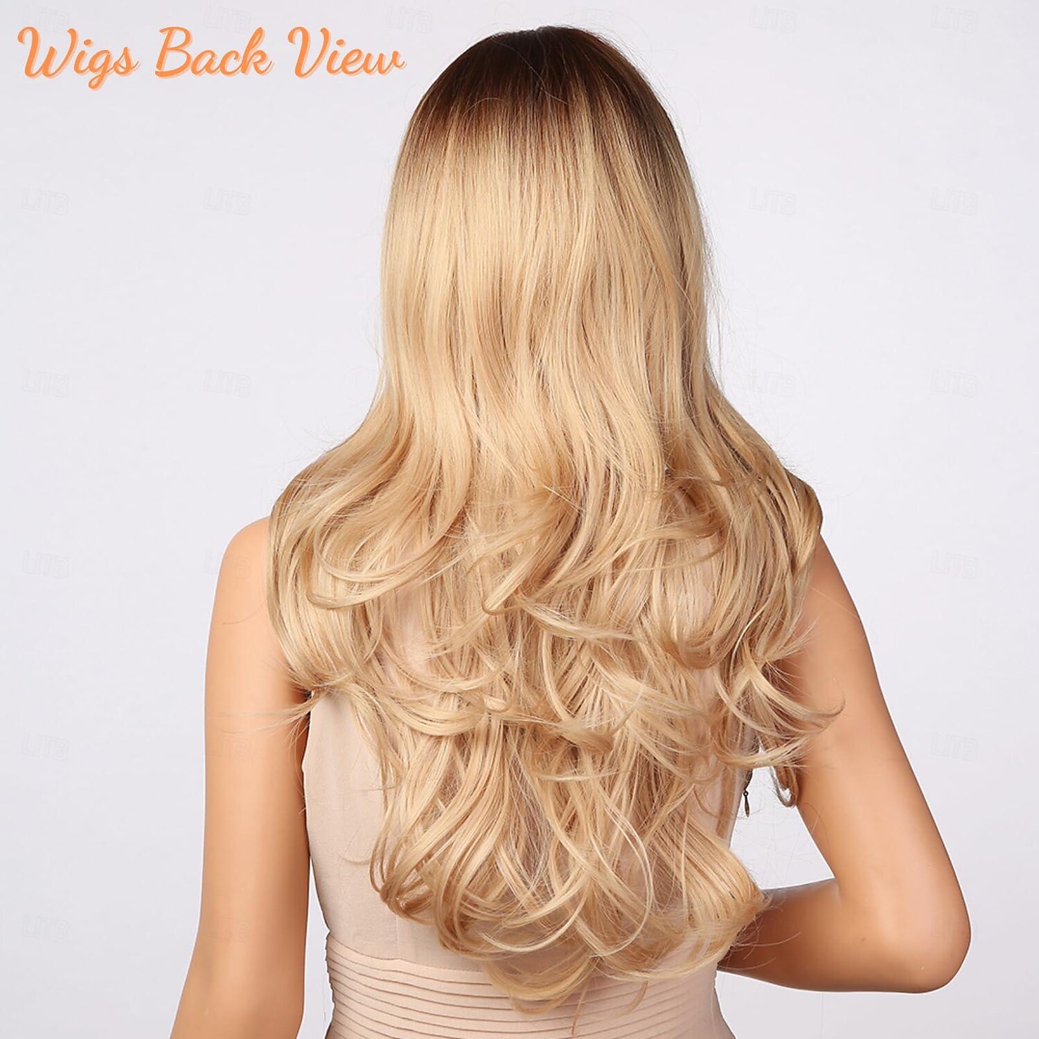 Blonde Wig with Bangs - Long Wavy Ombre Curtain Bang Wigs for White Women, Light Ash Blond Dark Roots Synthetic Heat Resistant Hair, Natural Cute Strawberry Wigs for Halloween/Christmas 2025 - $21.99 –P8