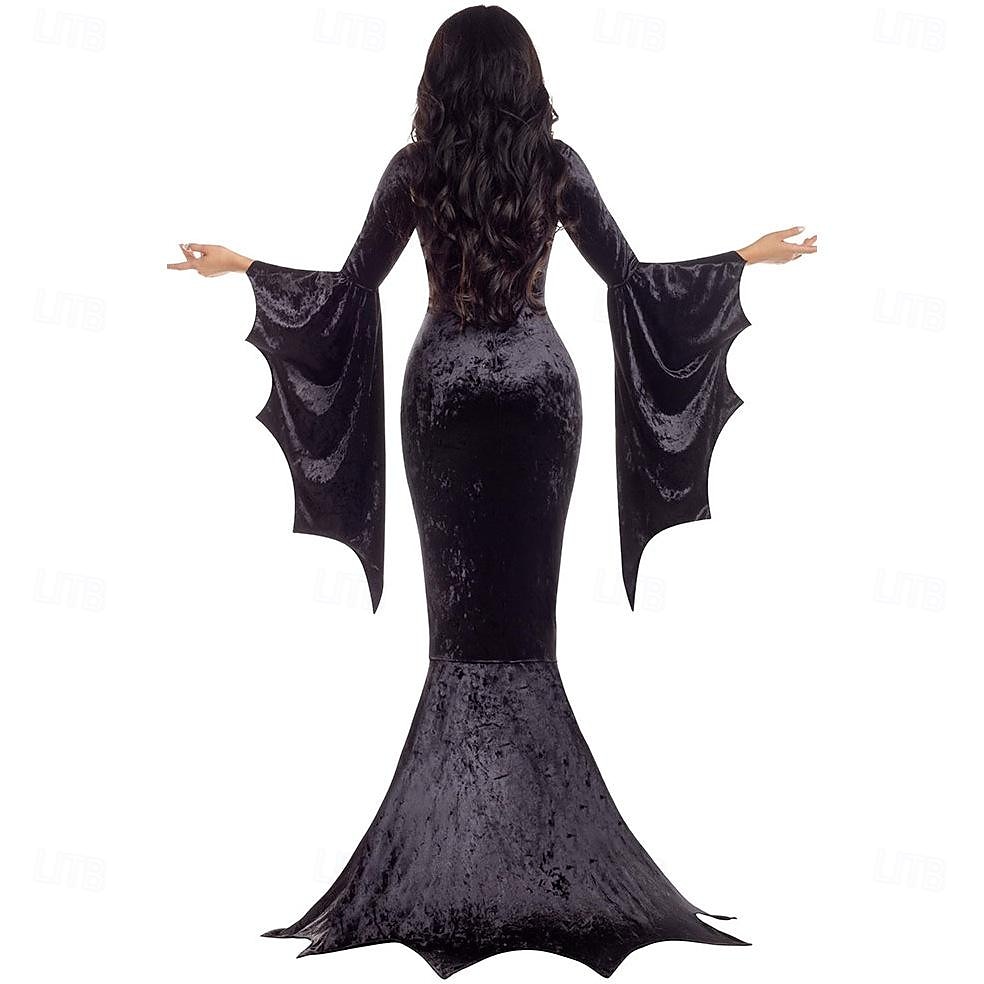 Vámpírok Morticia Addams Halloween Szerepjáték Jelmezek Szerepjáték Felnőttek Női Farsang Álarcos mulatság Parti Álarcos mulatság Egyszerű Halloween jelmezek Kiöltözik 2025 - $42.99 –P2