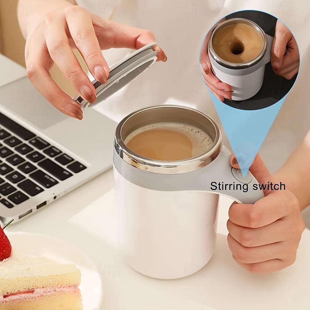 mikser ze stali nierdzewnej znak kubek magnetyczny obrotowy blender automatyczne mieszanie kubek do kawy mleko kubek do mieszania podgrzewacz butelka ładowanie przez USB 2025 - $23.99 –P3