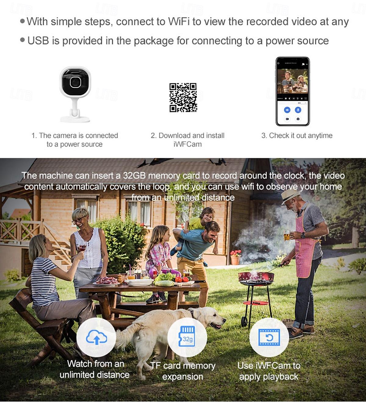 A3 IP Camera 1080P Mini Wireless Motion Detection Remote Access IR-cut Indoor Support 64 GB 2025 - $47.99 –P9