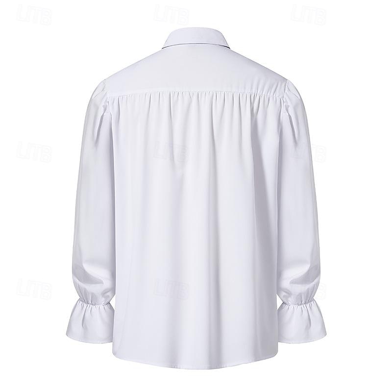 Punk og gotisk Kostymer i middelalderstil Renessanse Bluse / Skjorte Pirat Knekt Helfarge Kostyme Herre Pirat fantasi Royal Maskerade Ytelse Fest Maskerade Voksne Trøye 2026 - $12.49 –P7