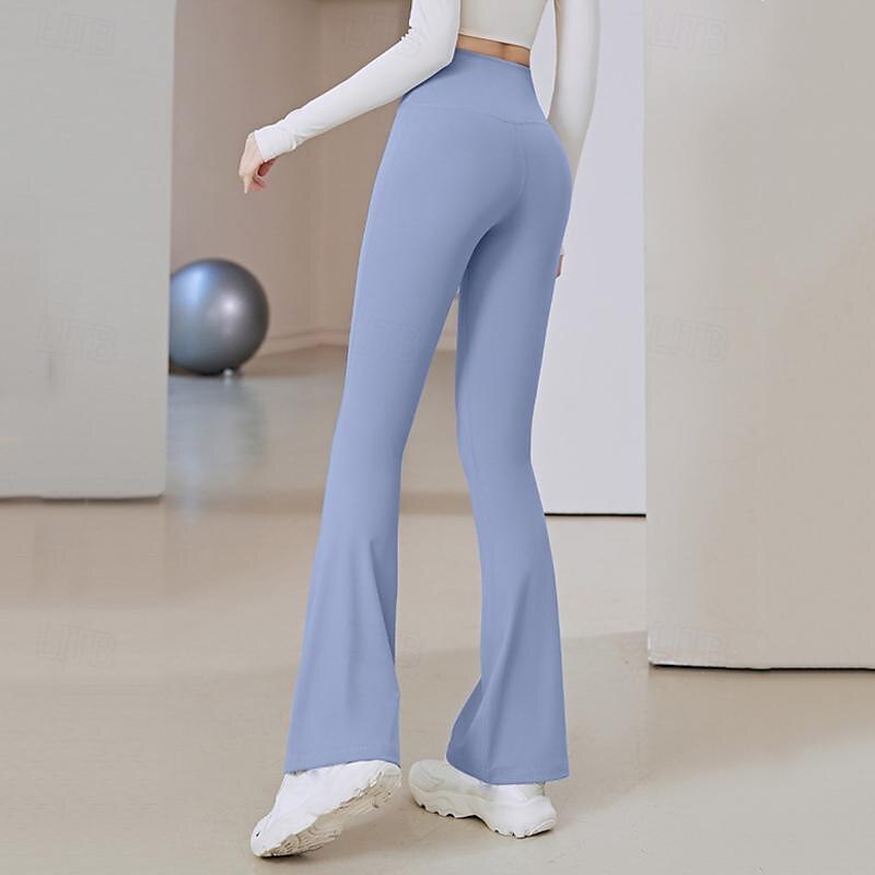 Dam Yogabyxor Utsvängda byxben Elastiskt midjeband Hög midja Yoga Gymträning Pilates Trikåer Mörkgrå Svart Blå sporter Sportkläder Elastisk Smal 2025 - $16.49 –P10