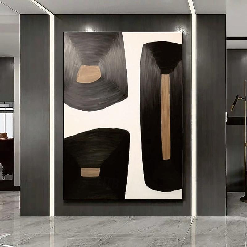 abstrakte schwarze Gemälde, handgemalte abstrakte schwarze Gemälde auf Leinwand, reich strukturierte Acrylmalerei, moderne Wandkunst, handgemaltes Kunstwerk für die Wanddekoration im Wohnzimmer 2025 - $108.99 –P8