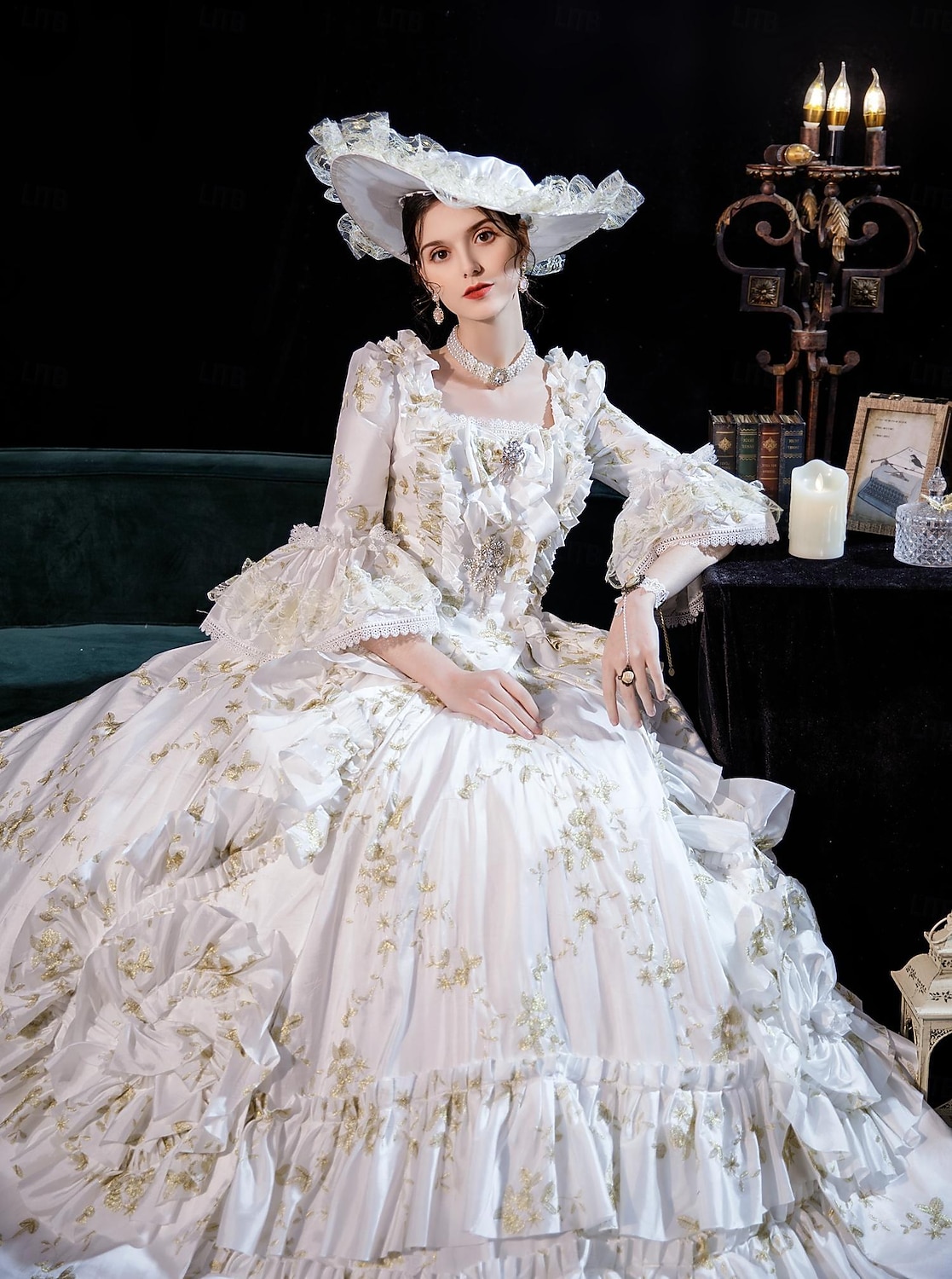 gotický Viktoria Tarzı Retro Šaty Kostým na Večírek Plesové šaty Princeznovské Shakespeare Pevná barva Plesové šaty Maškarní kostým Dámské předvečer Všech svatých Karneval Valentýna Párty Večern 2025 - $279.09 –P9