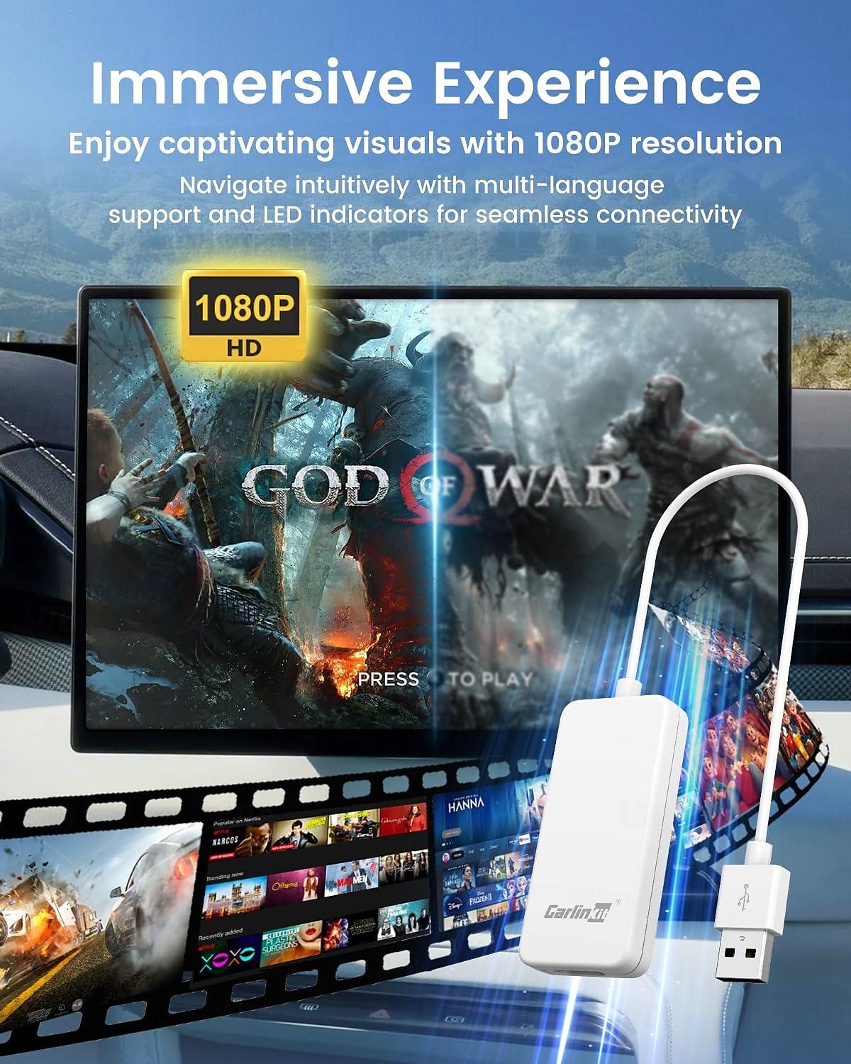 Carlinkit HD2CP-OVA-WH 3.5 inch Wireless Carplay Alimentează și pornește pentru 2025 - $87.99 –P3