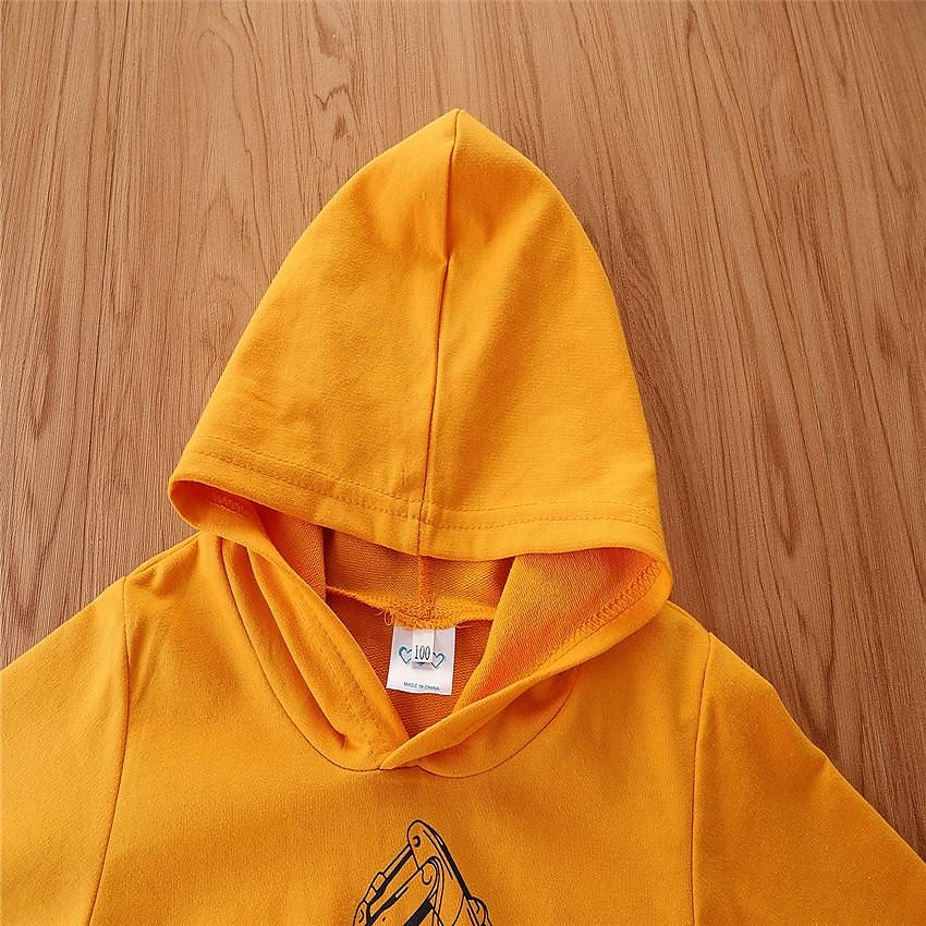 2 osainen Taapero Poikien Huppari & collegehoususetti Asu Piirretty Pitkähihainen Crewneck Aseta Koulu Muoti Päivittäin Syksy 4-7 vuotta Keltainen 2025 - $20.99 –P1