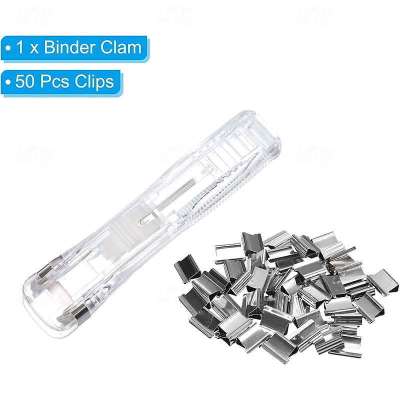 Paper Clam Clip Dispenser Handheld File Document Clipper with 50 Reuseable Stainless Steel Refill Clips for Home Office School 2025 - $18.99 –P7