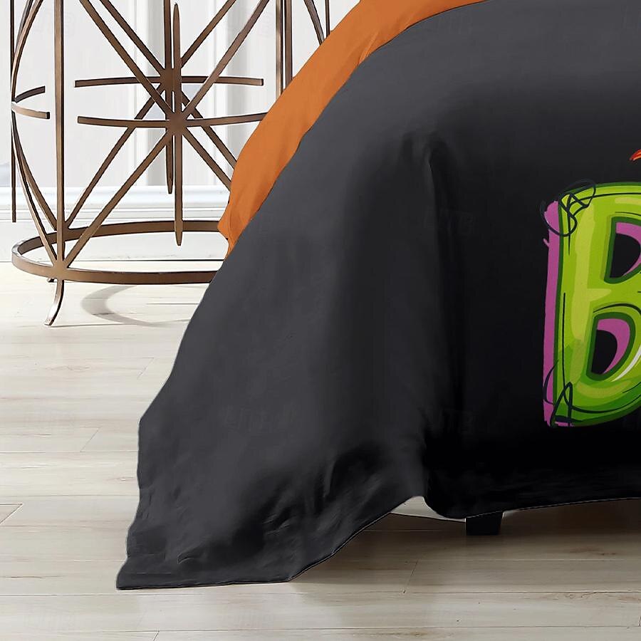 kolekce halloween sada povlaků na přikrývky Jack o lucerna dýně 3dílná sada super měkká šetrná k pokožce s dlouhou životností 2025 - $41.99 –P32