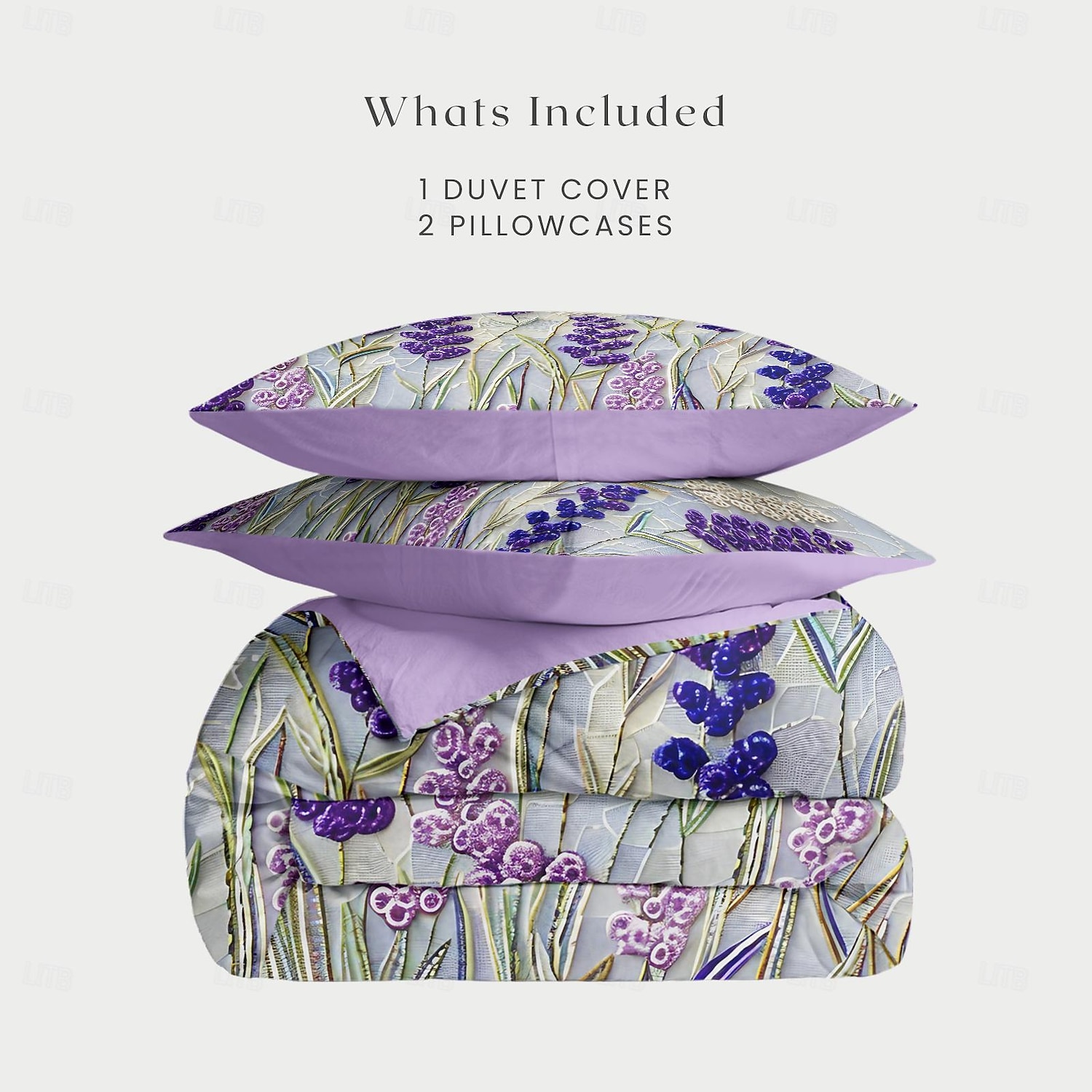 set copripiumino lavanda oscillante set in cotone con motivi floreali morbido set di biancheria da letto di lusso in 3 pezzi set decorazioni per la casa regalo twin completo king size copripiumino queen size del 2025 a $41.99 –P6