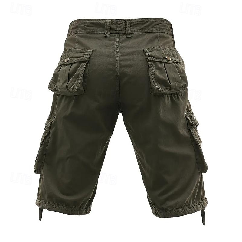 Homens Shorts táticos Capri Cargo Shorts Bermuda Cargo Calção Shorts de Trilha Botões Bolso multi Tecido Vestível Comprimento da panturrilha Ao ar livre Diário Acampar e Caminhar Moda Clássico Preto de 2025 por $31.99 –P20
