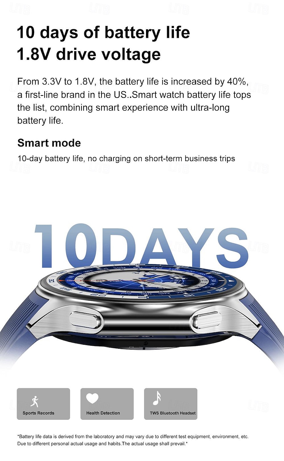 696 DTWatchX Montre intelligente 1.43 pouce Smartwatch Montre Connectée Bluetooth Podomètre Rappel d'Appel Moniteur de Sommeil Compatible avec Android iOS Femme Hommes Mode Mains-Libres Rappel de de 2025 ? $62.99 –P9