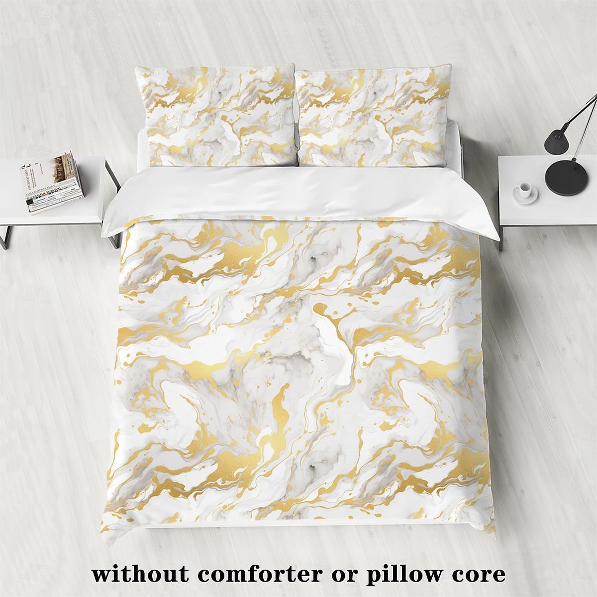 conjunto de capa de edredão com textura de mármore abstrato - inclui capa de edredão e fronhas - design elegante e moderno - tecido macio e confortável - perfeito para adicionar um toque de luxo à de 2025 por $41.99 –P5