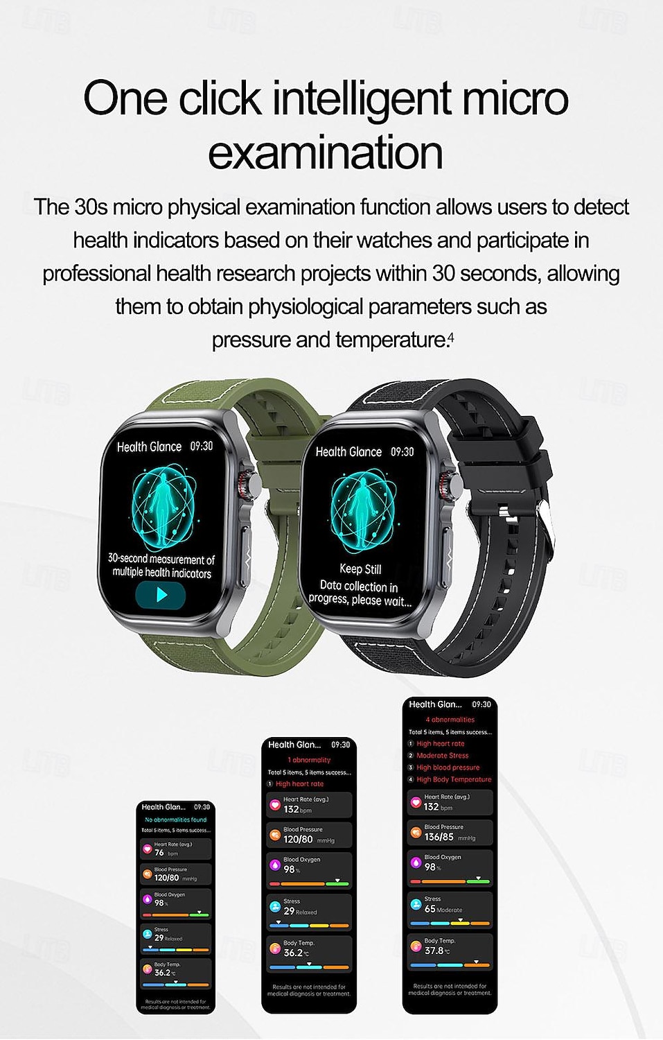 iMosi ET585 Slimme horloge 2.04 inch(es) Smart horloge Bluetooth ECG + PPG Temperatuurbewaking Stappenteller Compatibel met: Android iOS Dames Heren Handsfree bellen Waterbestendig Mediabediening IP68 2025 - $74.99 –P5