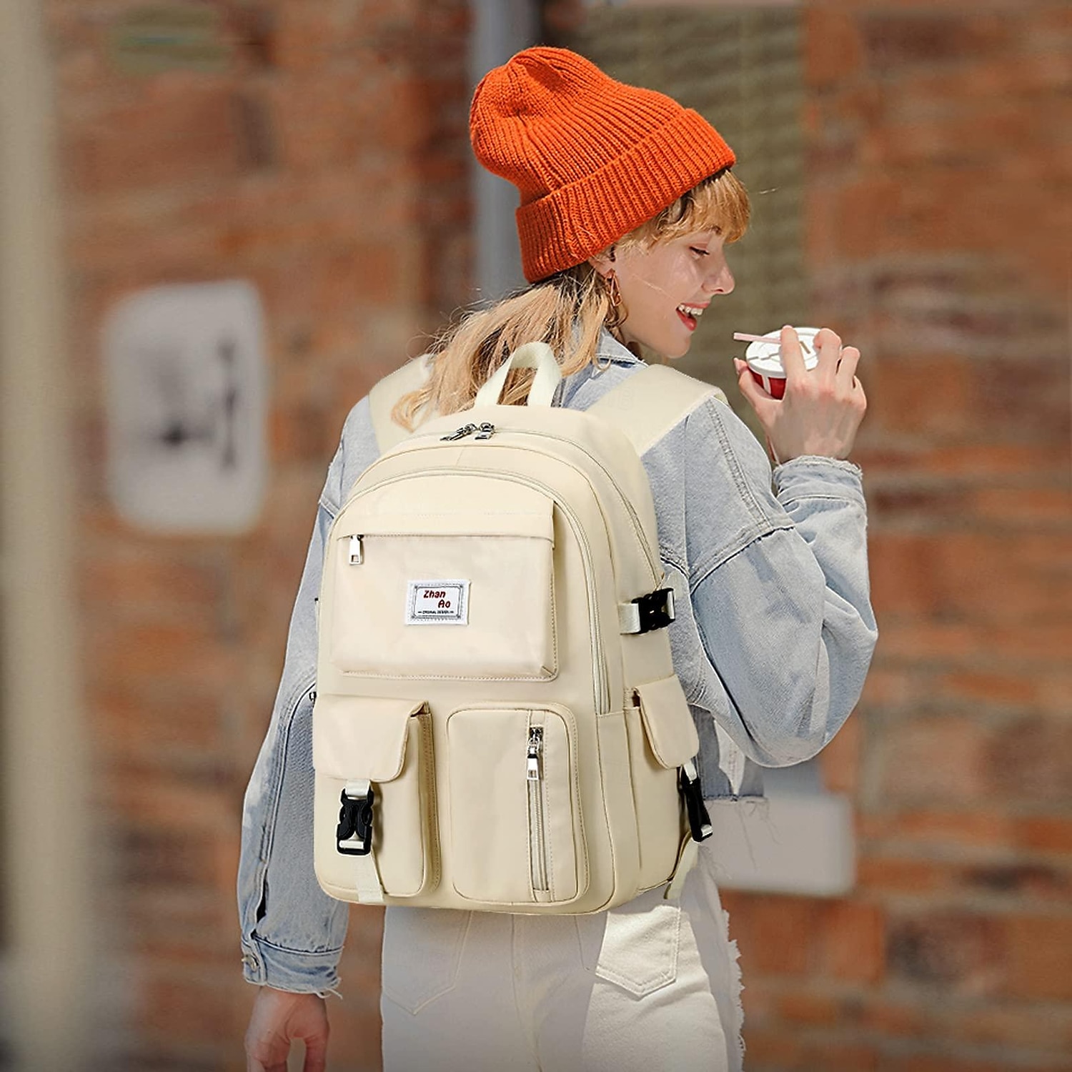 Zaino impermeabile in tessuto Oxford per la scuola e i viaggi: elegante design multitasche, perfetto per gli studenti e per il rientro a scuola del 2025 a $49.99 -P2