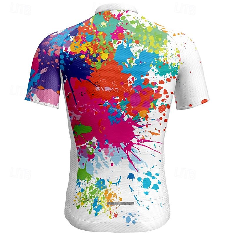 Herren Radtrikot Graffiti Kurzarm Fahhrad T-Shirt Trikot mit 3 Gesäßtaschen Mountainbike MTB Schnelltrocknend Anatomisches Design Feuchtigkeitsableitend Atmungsaktiv Sport Weiß Gelb Blau Bekleidung 2026 - $30.99 –P2