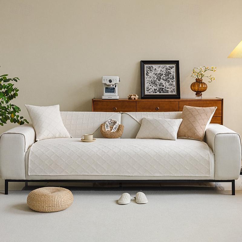 sofa cushion Waffle Four Seasons Universal Sofa Cushion Chenille Non slip Simple Sofa Cushion Solid Color Sofa Cover 2025 - $23.99 –P2