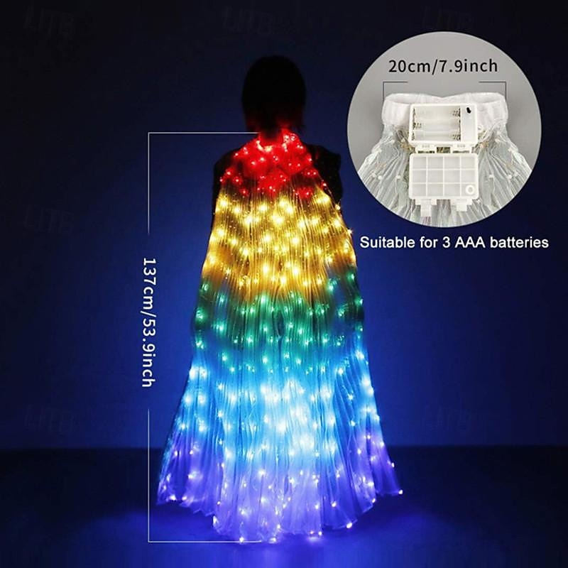 LED Wings Glow Angel Light Up Wings Belly Dance Costumes Wings LED Butterfly Wings for Adults Kids Glowing Light Up Costume Performance Clothing for Carnival 2025 - $39.99 –P6