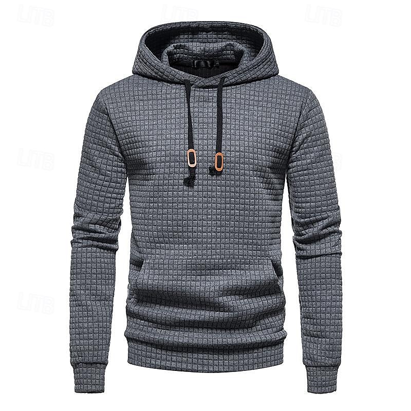 Herr Våffla hoodies Huvtröja Svart Vit Ljusgrå Mörkgrå Huva Slät Ficka Sport & Utomhus Dagligen Helgdag Polyester Streetwear Grundläggande Ledigt Vår & Höst Kläder Pull Tröjor Långärmad 2025 - $24.99 –P2