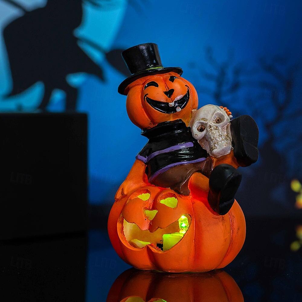 קישוטי ליל כל הקדושים led שלד דלעת אור, ג'ק o lantern גולגולת קישוט צבעוני נוצץ דלעת עששיות קישוט יצירתי זוהר פסטיבל רפאים אביזרי קישוט מסיבת 1 pc 2025 - $12.99 –P8