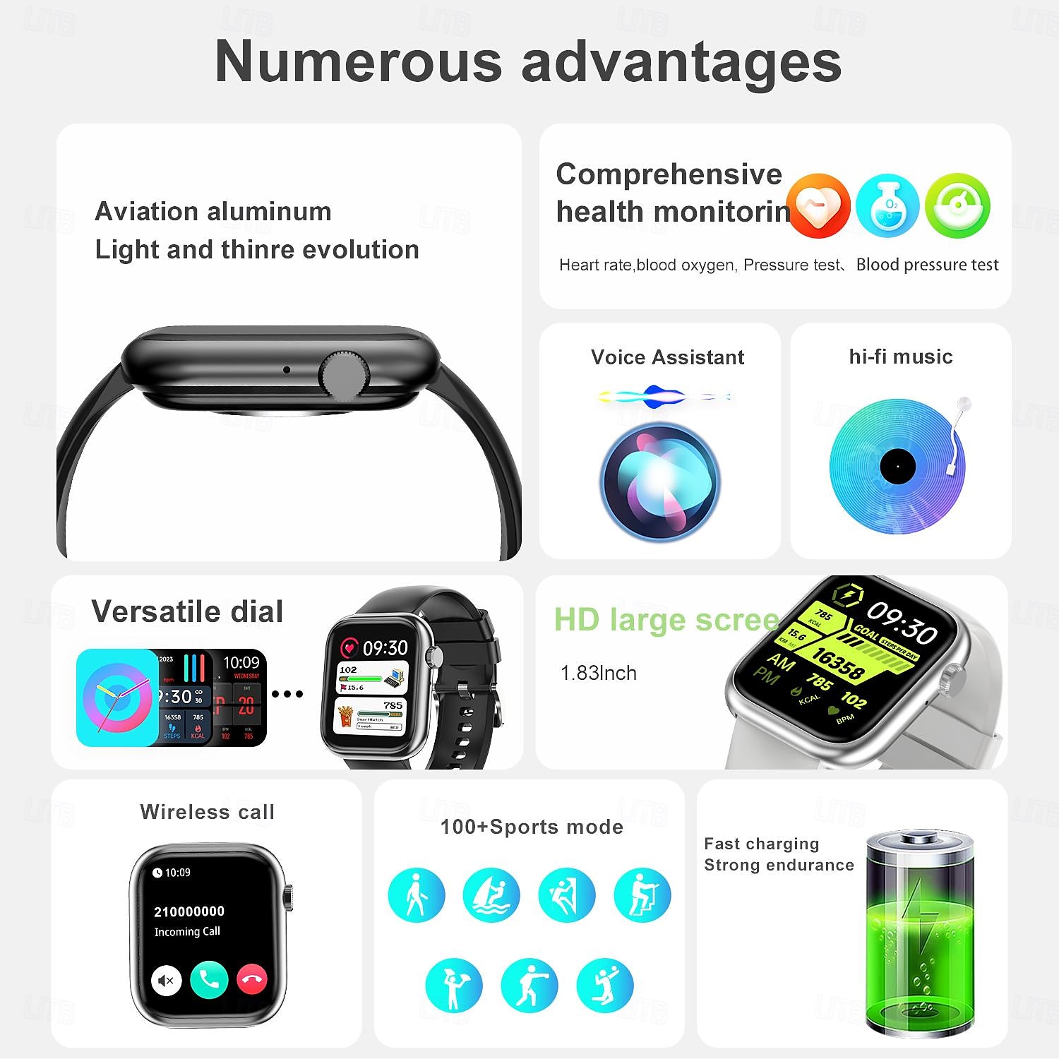 G104 Smart Watch 1.83 inch Smartwatch Fitness Running Watch Bluetooth Pedometer Call Reminder Activity Tracker Compatible with Android iOS Women Men Long Standby Hands-Free Calls Waterproof IP 67 2025 - $31.99 –P2